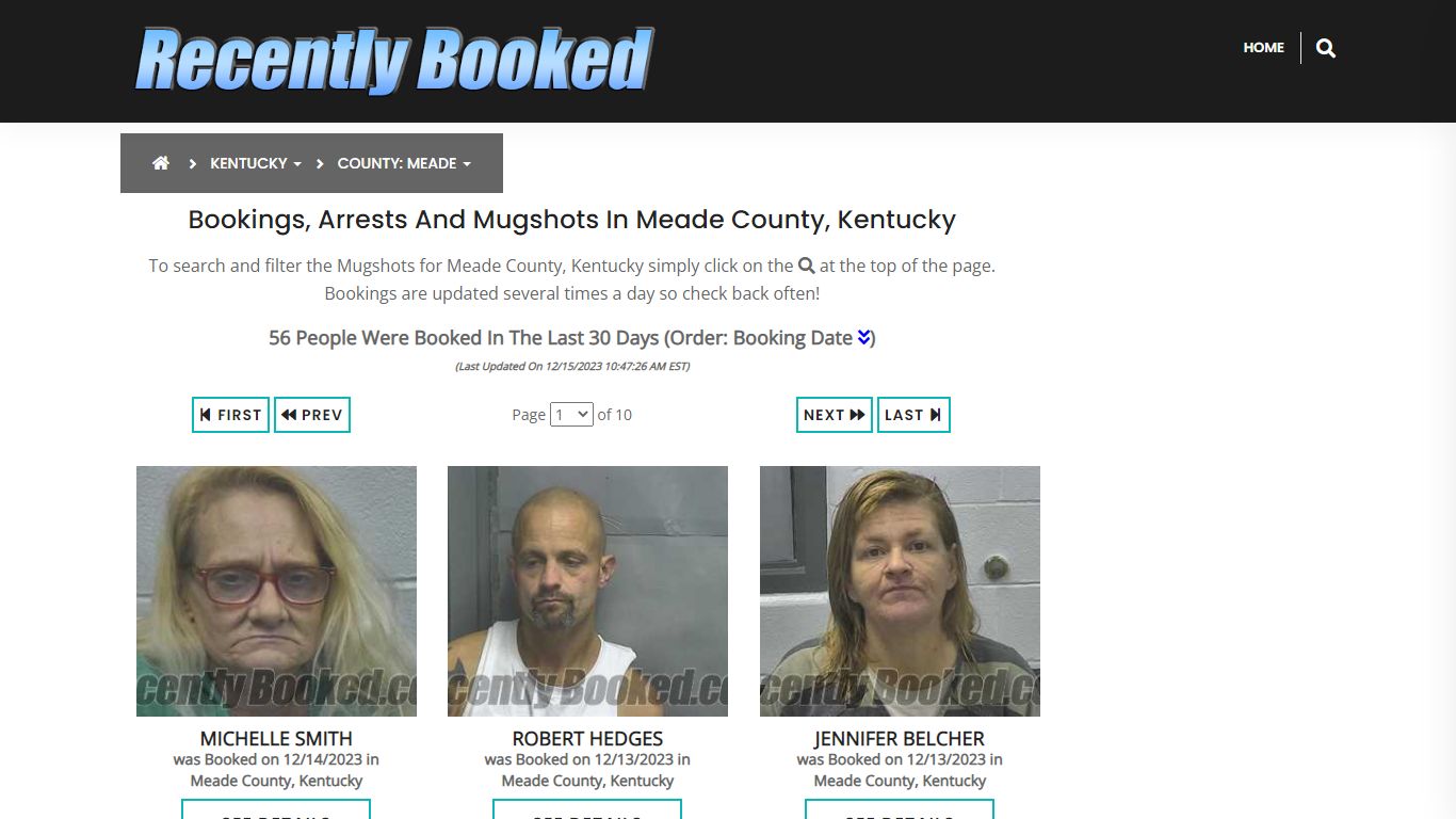 Bookings, Arrests and Mugshots in Meade County, Kentucky - Recently Booked